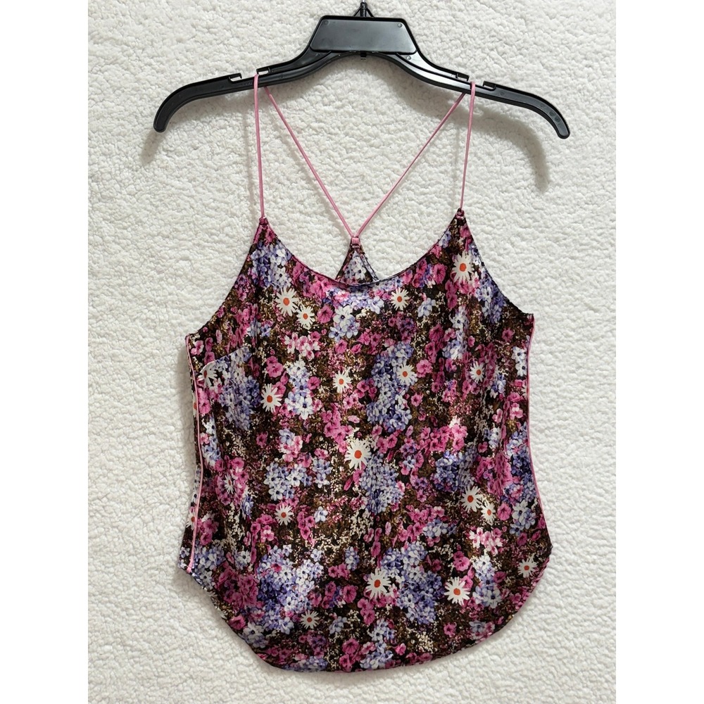 Victoria's Secret Floral Cami Tank Top Pink Purple Daisy Print Spaghetti Strap S